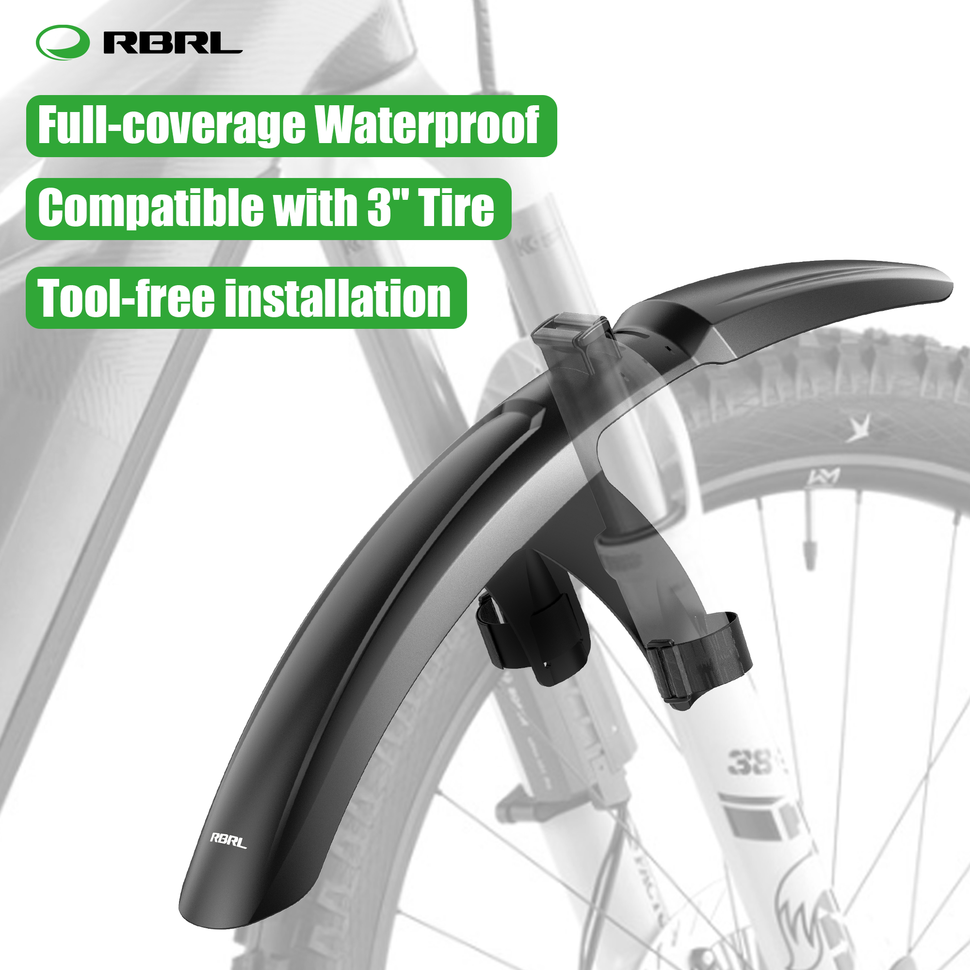 Bike Fender Set - RBRL Bike Front Mudguard Full Coverage