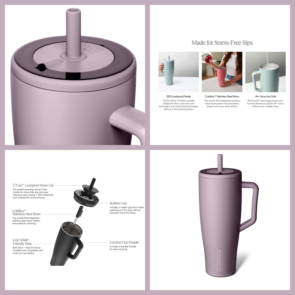 Water Bottle Holder - 40oz Era Lilac Dusk Insulated Stainless