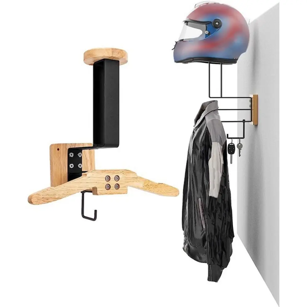 Wood Motorcycle Helmet Holder  - Cycling Gear Organizer Wall ulasan dan harga