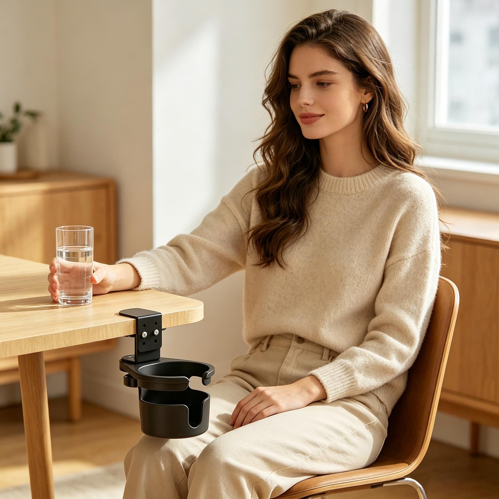Desk Cup Holder Tabletop Drink - Water Bottle Holder ulasan dan harga