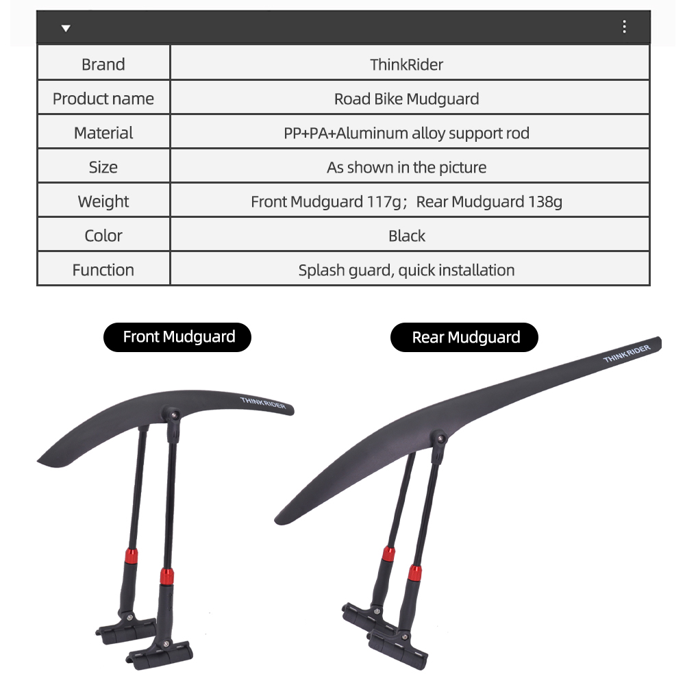 ThinkRider Road Cycling Fender - Bike Fender Set ulasan dan harga