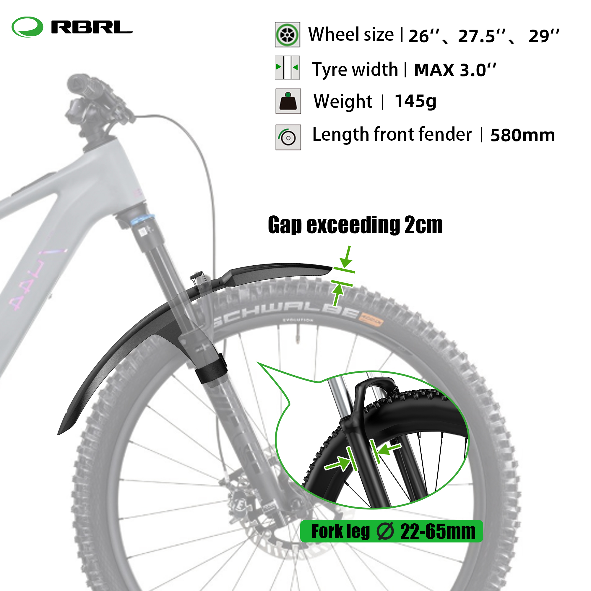 RBRL MTB Front Mudguard Velcro - Bike Fender Set ulasan dan harga